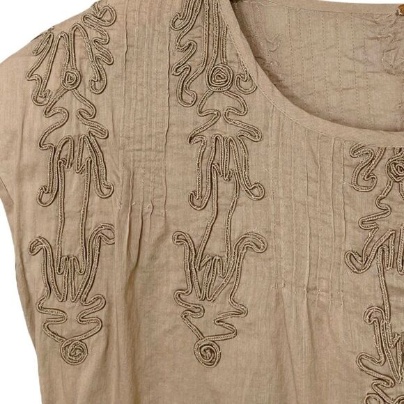 Free People Brown Embroidered Quills Cropped Top Size Small - Picture 9 of 14